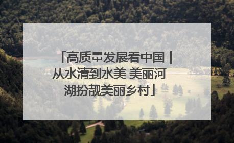 高质量发展看中国｜从水清到水美 美丽河湖扮靓美丽乡村