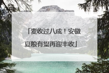 麦收过八成！安徽夏粮有望再迎丰收