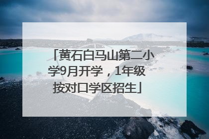 黄石白马山第二小学9月开学，1年级按对口学区招生