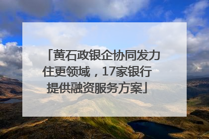 黄石政银企协同发力住更领域，17家银行提供融资服务方案
