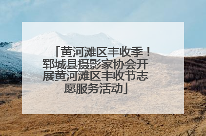 黄河滩区丰收季！郓城县摄影家协会开展黄河滩区丰收节志愿服务活动