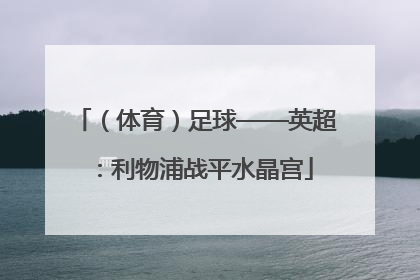 （体育）足球——英超：利物浦战平水晶宫