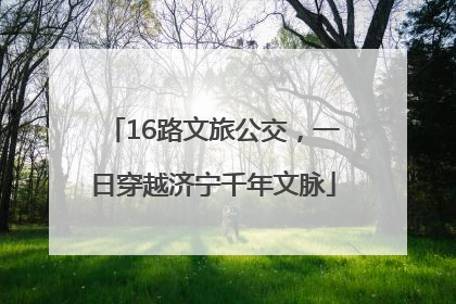 16路文旅公交，一日穿越济宁千年文脉
