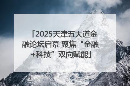 2025天津五大道金融论坛启幕 聚焦“金融+科技”双向赋能