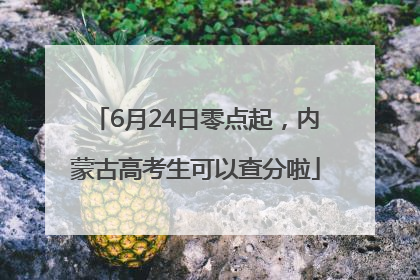 6月24日零点起，内蒙古高考生可以查分啦