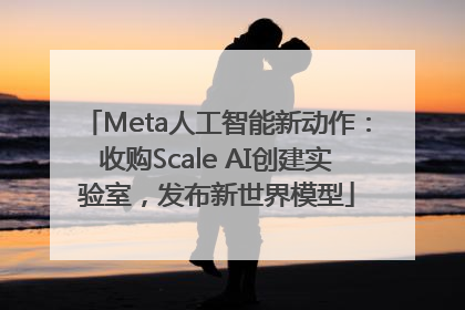 Meta人工智能新动作：收购Scale AI创建实验室，发布新世界模型